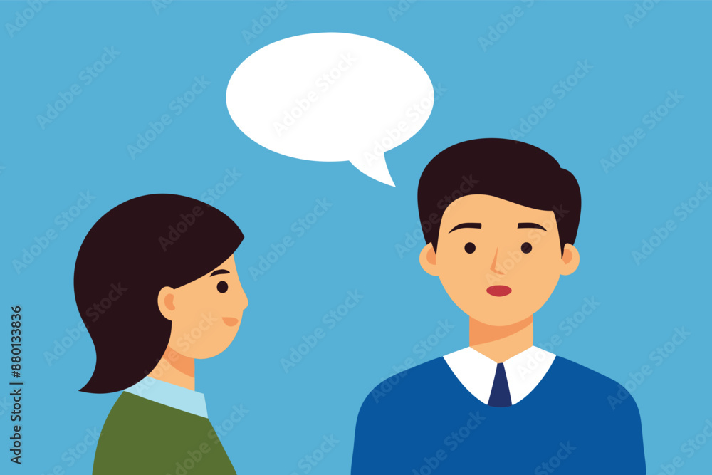 Man and woman chatting. Vector illustration in flat design with speech bubbles and place for text. Could be used for blogs, social media, advertising, web-design etc
Man and woman chatting. Vector illustration in flat design with speech bubbles and place for text. Could be used for blogs, social media, advertising, web-design etc