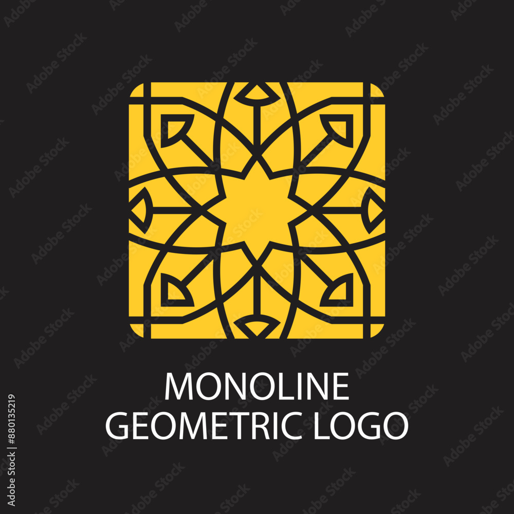 Geometric logo template Vector linear ornamental symbol Geometric logo template Vector linear ornamental symbol