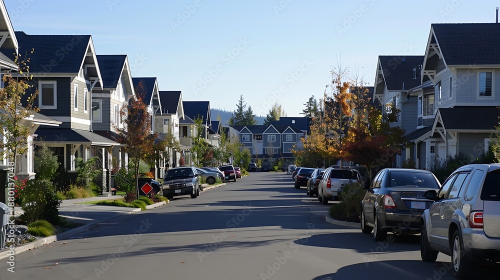 Cars parked in a row on a street Cars parked in a row on a street