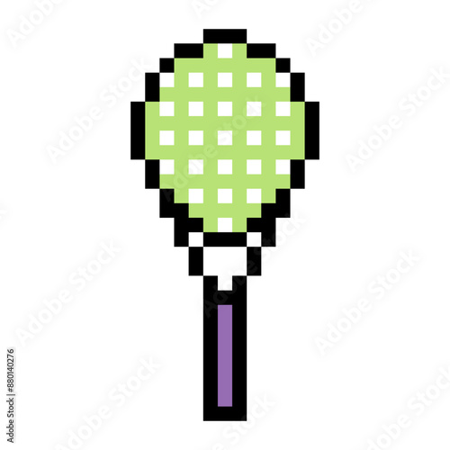 Tennis racket in pixel art style