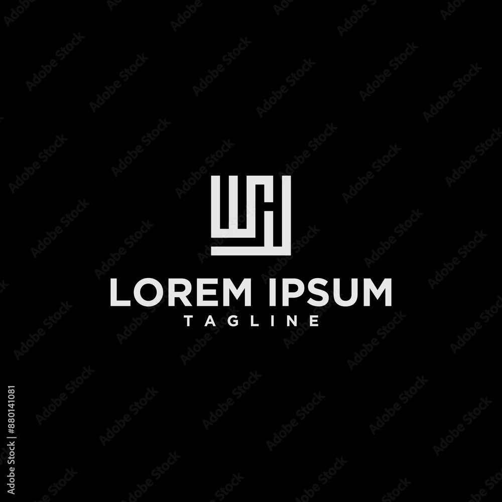 wh or hw square logo design wh or hw square logo design