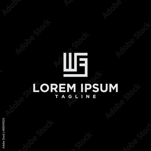 we or ew square logo design