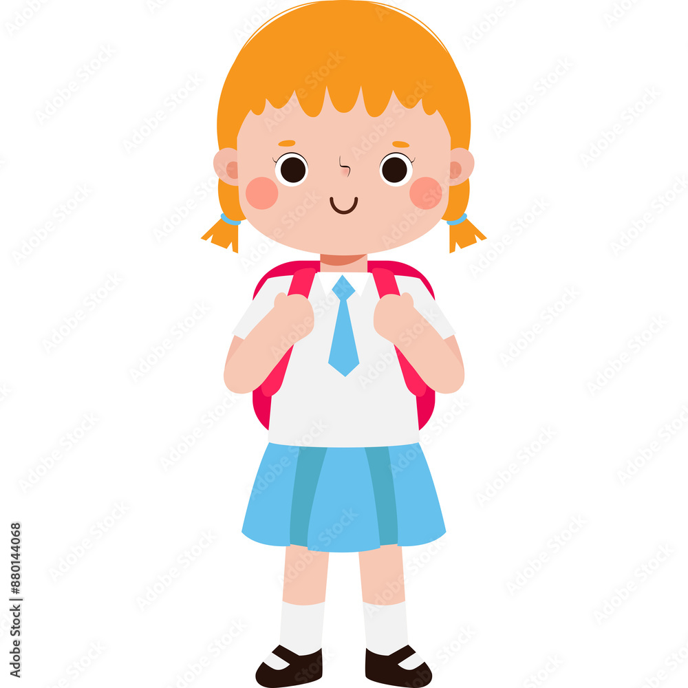 student with school bag, Cute Kid back to school, cartoon character illustration flat style student with school bag, Cute Kid back to school, cartoon character illustration flat style