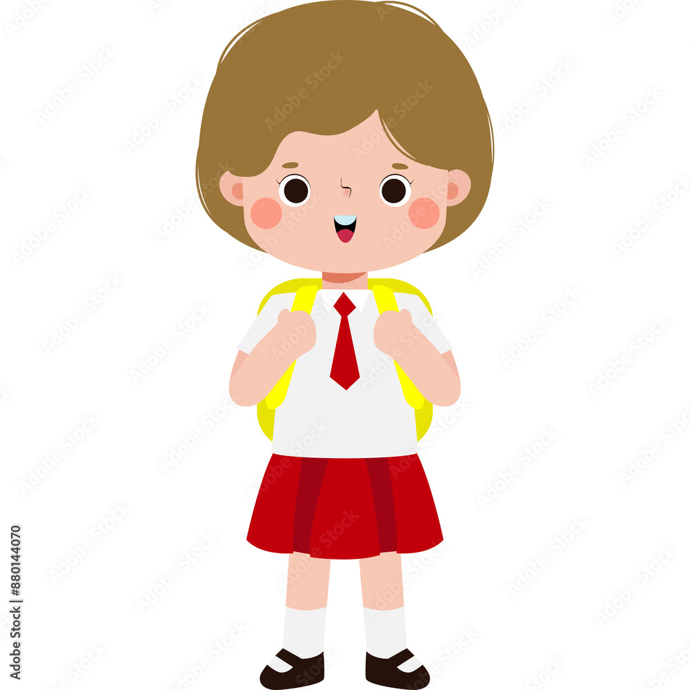 student with school bag, Cute Kid back to school, cartoon character illustration flat style student with school bag, Cute Kid back to school, cartoon character illustration flat style