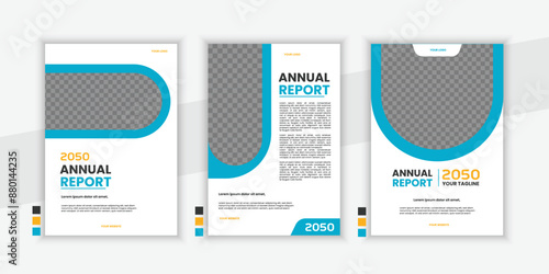 flat design Modern Business annual report cover page a company booklet collection