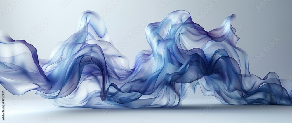 Abstract Blue Fabric Swirling in the Air Abstract Blue Fabric Swirling in the Air