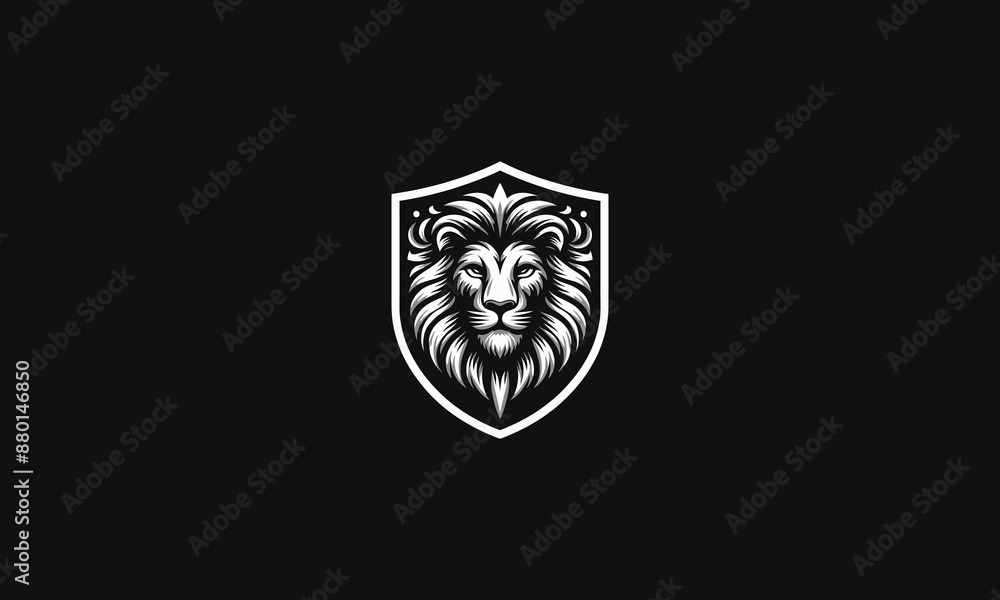 logo design of head lion on shield vector design logo design of head lion on shield vector design
