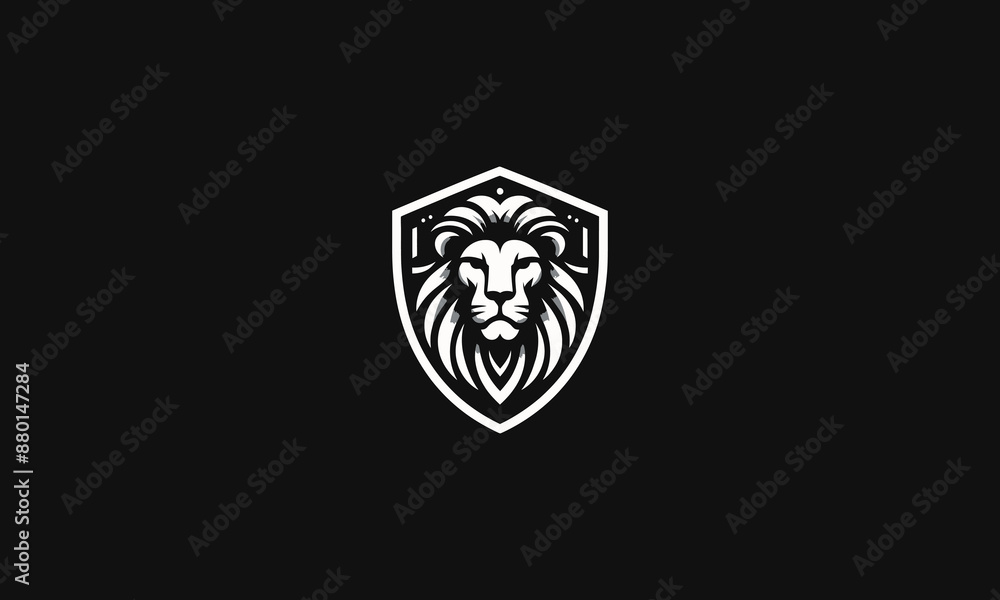 logo design of head lion on shield vector design logo design of head lion on shield vector design