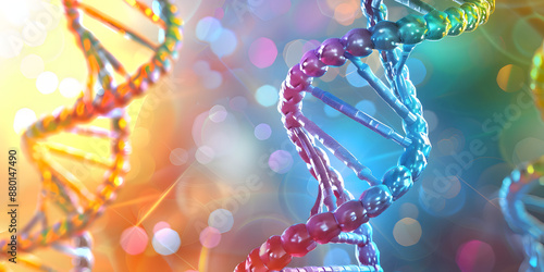 DNA dupla hélice com fundo colorido