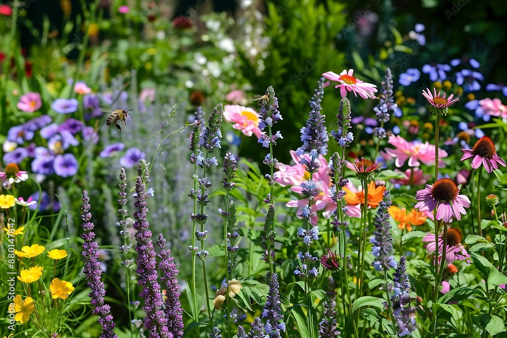 Obraz premium Colorful summer flowers in the garden
