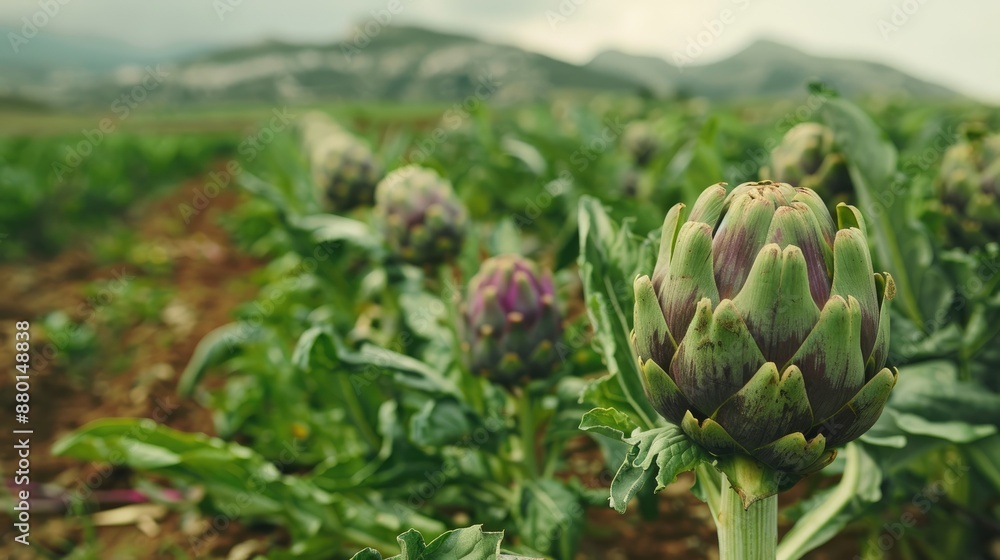 Spanish farming of mature artichokes Spanish farming of mature artichokes