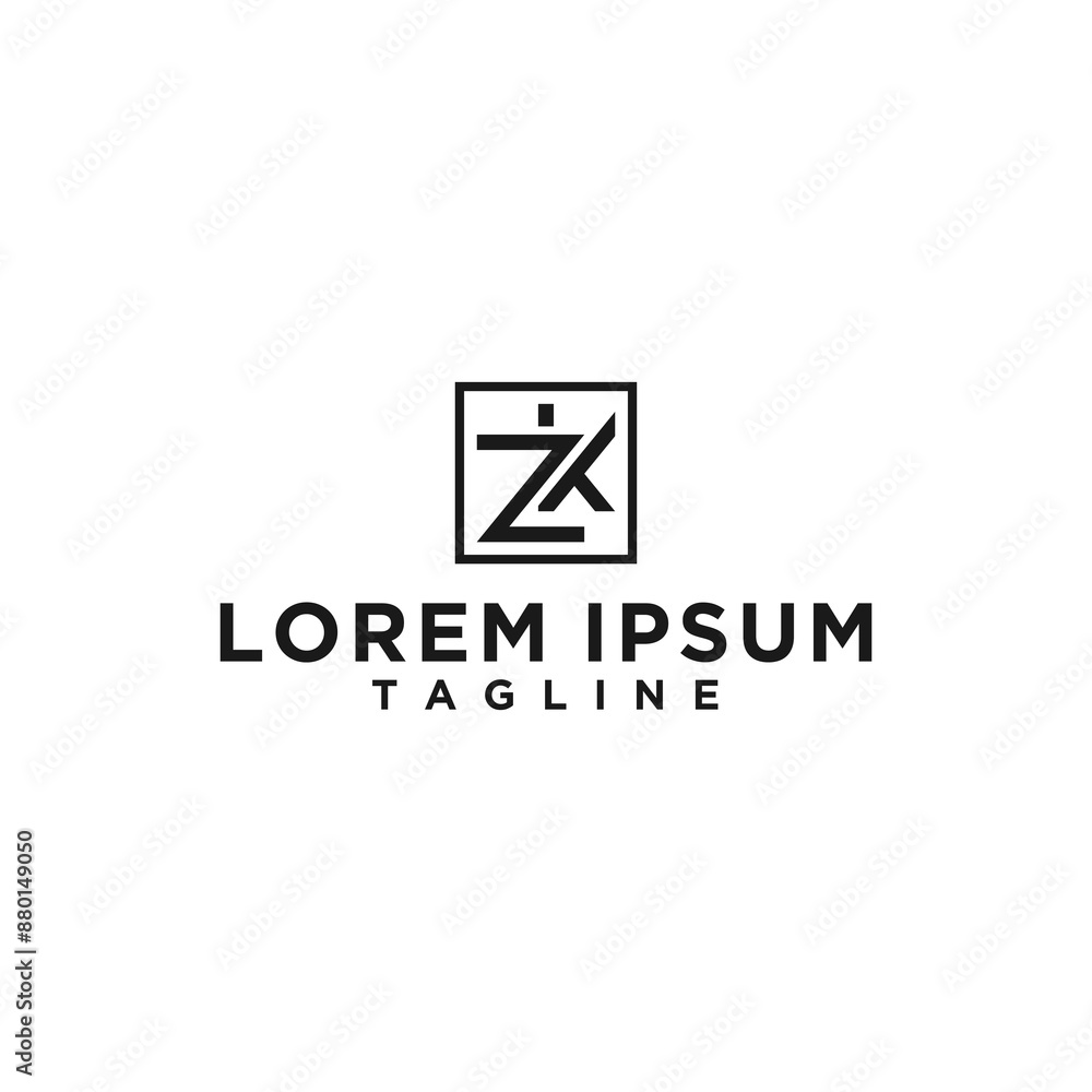 zk or kz square logo design inspiration zk or kz square logo design inspiration