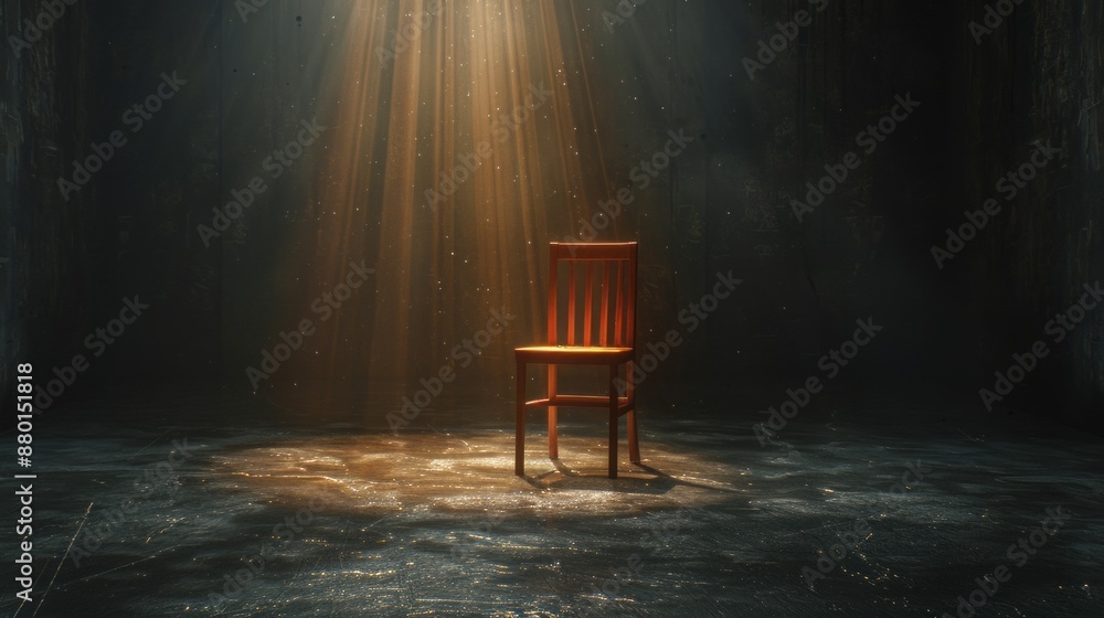 Solitary Chair Bathed in Golden Light Solitary Chair Bathed in Golden Light