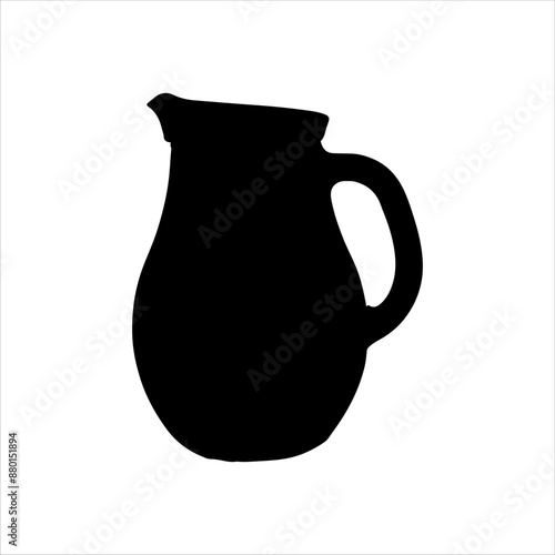 Milk jug silhouette on white background. Milk jug icon sign vector illustration design.