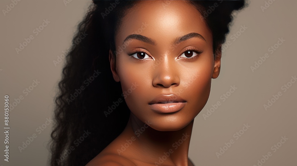 Close-up of African American woman with clean healthy skin, Close-up of African American woman with clean healthy skin,
