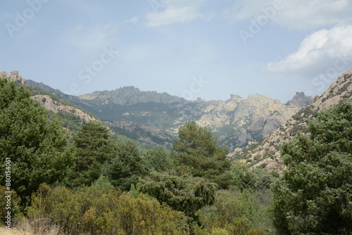 View of the mountains in La Pedriza in Madrid Spain