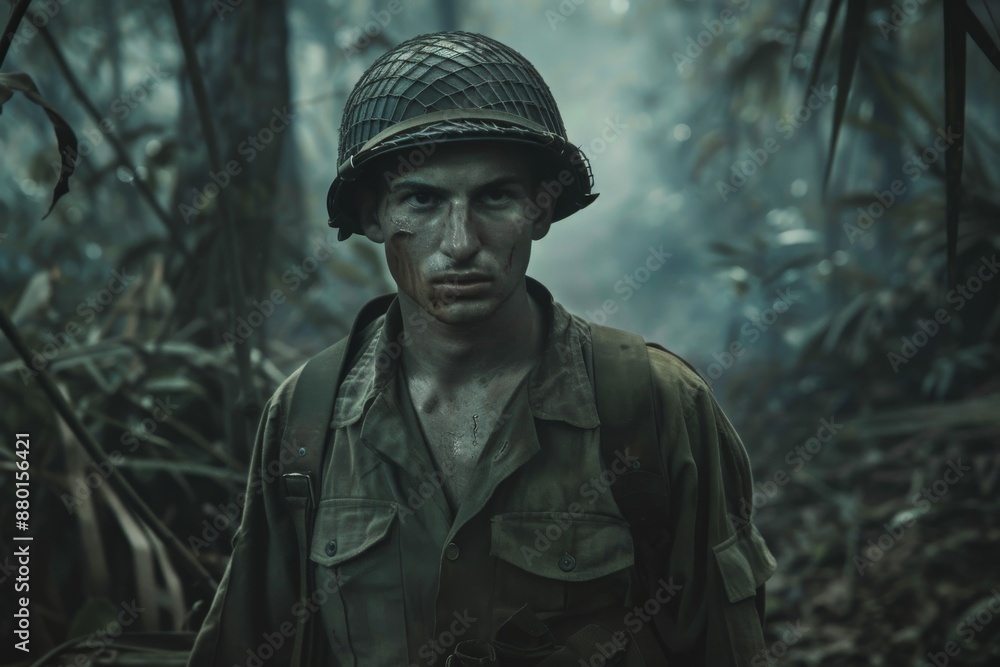 Fototapeta premium Soldier in the Jungle.