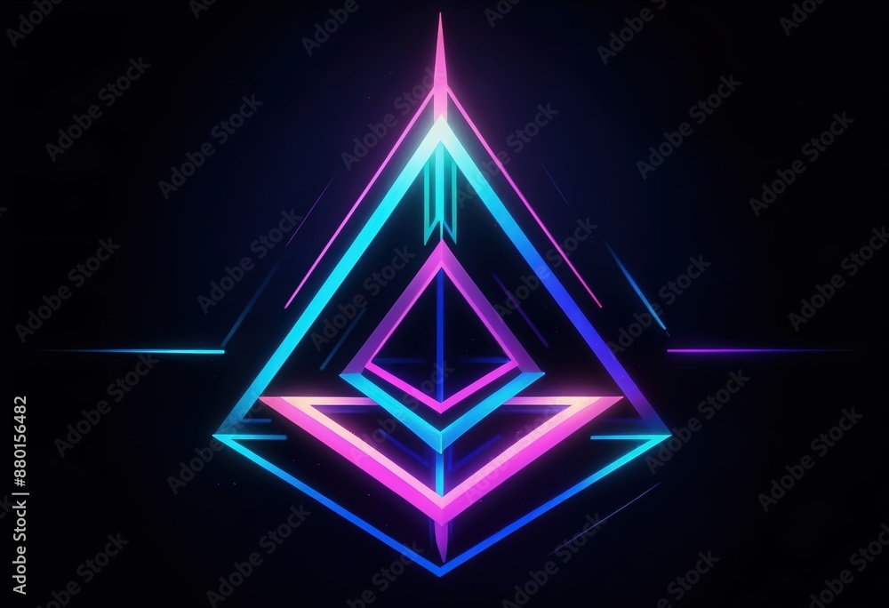 Bright neon colors illuminated arrow Bright neon colors illuminated arrow