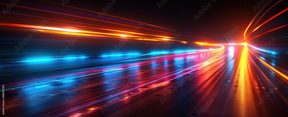 Abstract Night City Lights Streaks Abstract Night City Lights Streaks