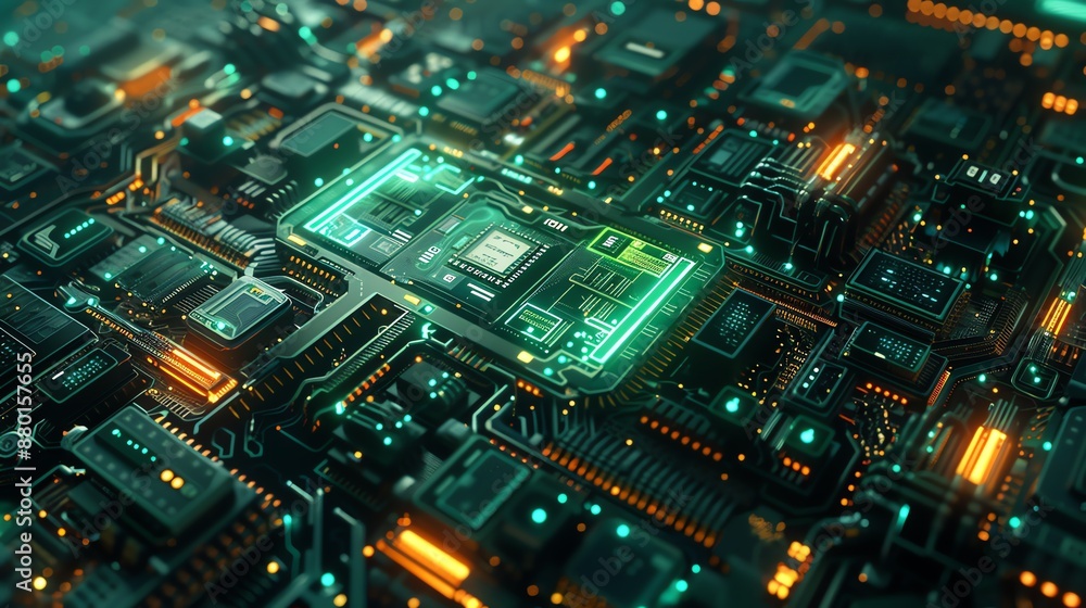 Abstract Futuristic Circuit Board Design. Abstract Futuristic Circuit Board Design.