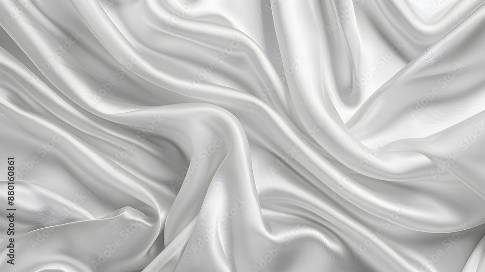 Fototapeta premium White gray satin texture that is white silver fabric silk panorama background with beautiful soft blur pattern natural.