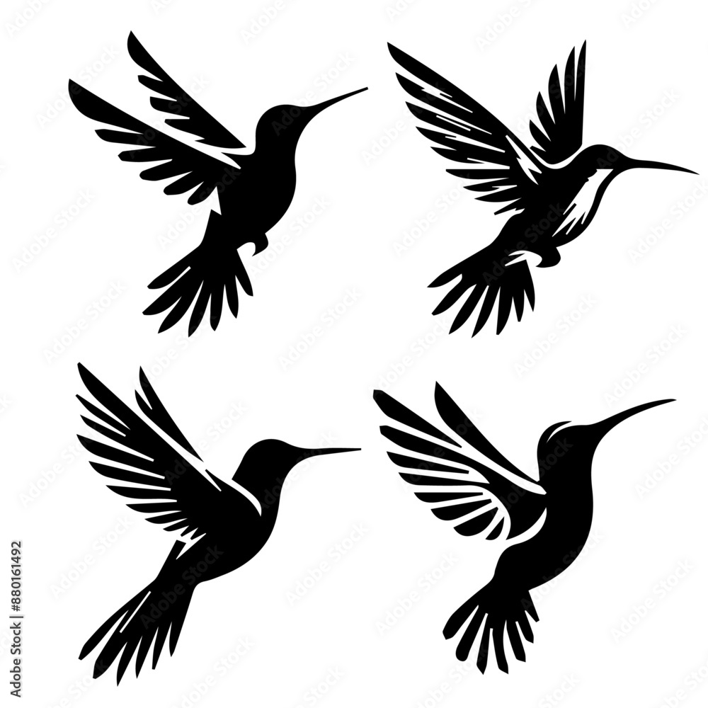 Hummingbird Hovering silhouette Hummingbird Hovering silhouette