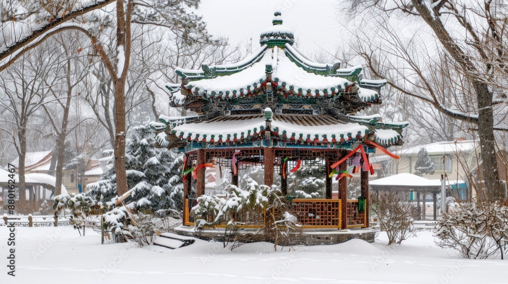 Snow-Covered Pagoda in a Winter Wonderland Snow-Covered Pagoda in a Winter Wonderland