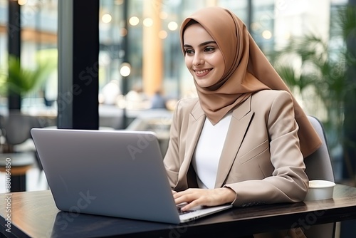 businesswoman working on laptop