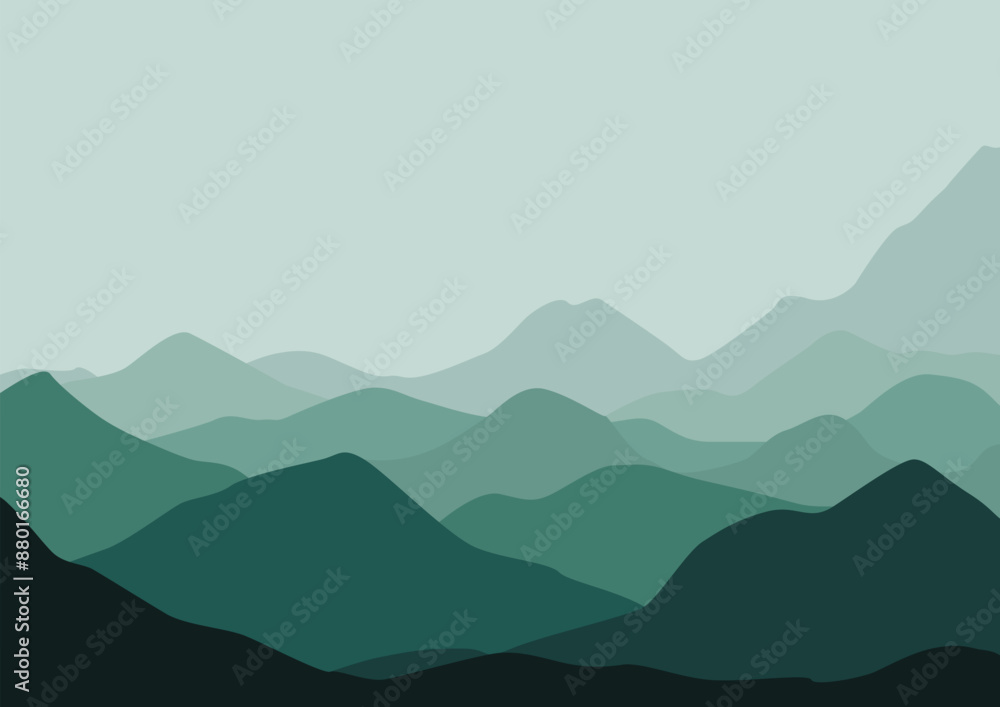 Fototapeta premium nature mountains landscape illustration design.