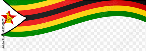 Zimbabwe flag wave isolated on png or transparent background vector illustration.  