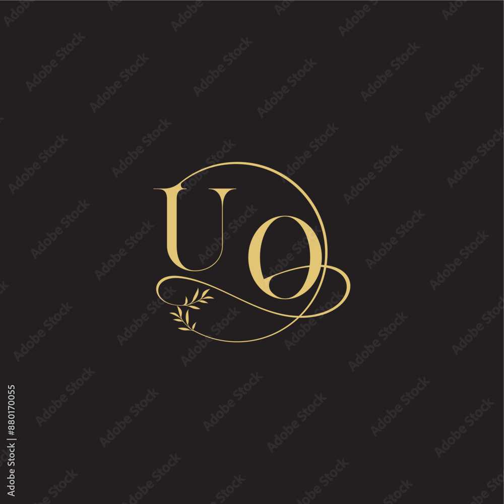 circle and organic style UO wedding monogram design letter luxury concept circle and organic style UO wedding monogram design letter luxury concept