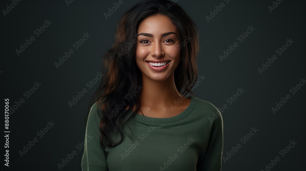 Woman with a confident smile, studio backdrop, Woman with a confident smile, studio backdrop,