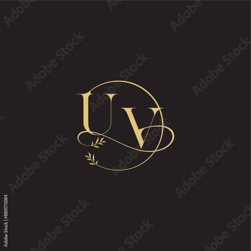 circle and organic style UV wedding monogram design letter luxury concept