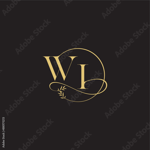 circle and organic style WI wedding monogram design letter luxury concept