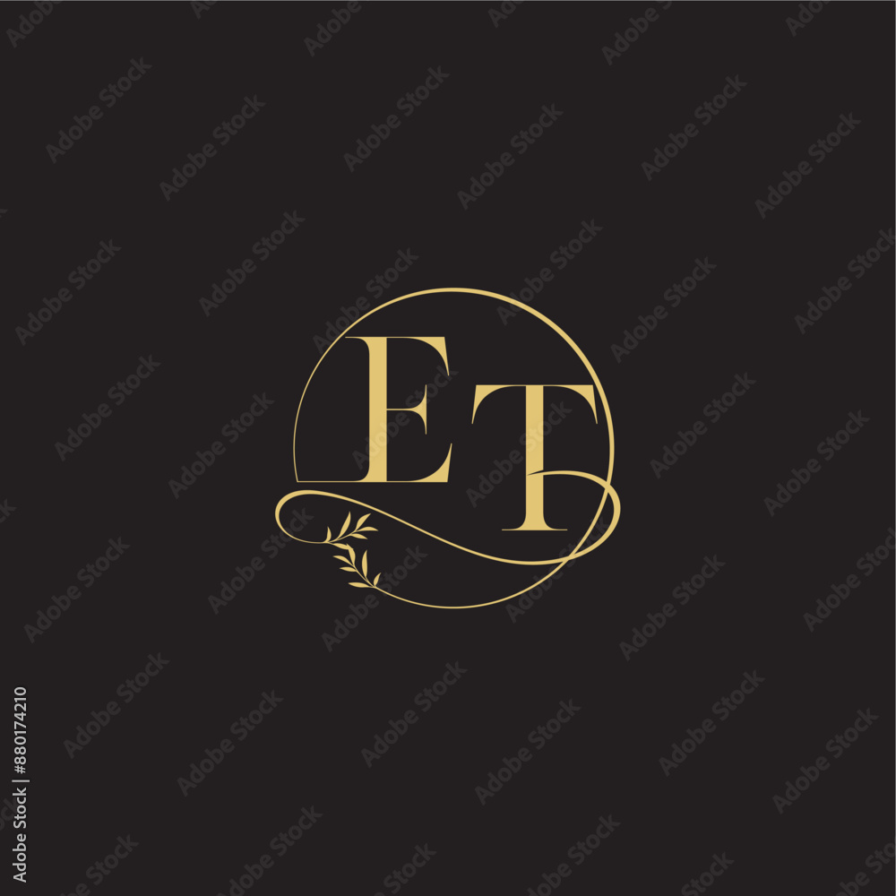 luxury concept ET circle and organic style wedding monogram design letter luxury concept ET circle and organic style wedding monogram design letter