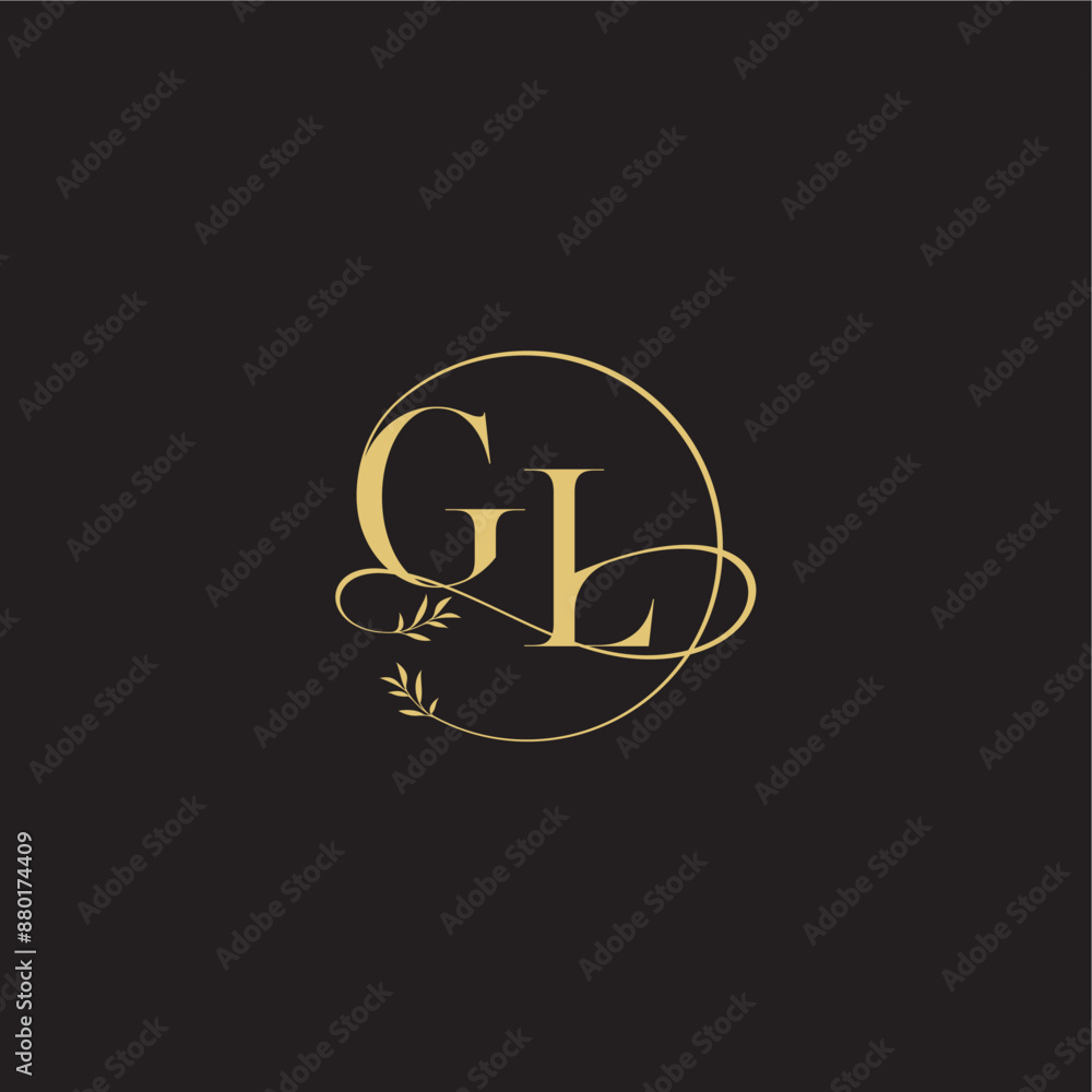 luxury concept wedding monogram design letter circle and organic style GL luxury concept wedding monogram design letter circle and organic style GL