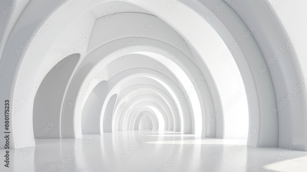 Abstract architecture background, futuristic white arched interior 3d render Abstract architecture background, futuristic white arched interior 3d render