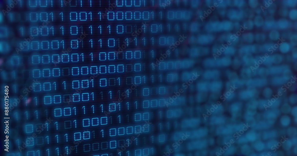 Image of data processing over blue background Image of data processing over blue background