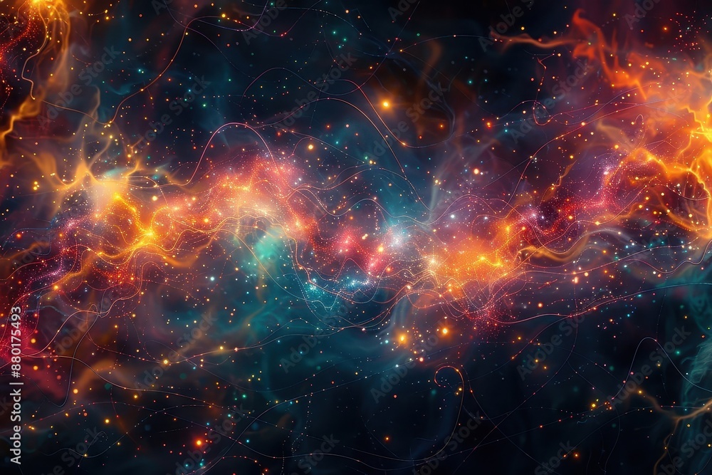 A digital artwork depicting a network of interconnected nodes. A digital artwork depicting a network of interconnected nodes.