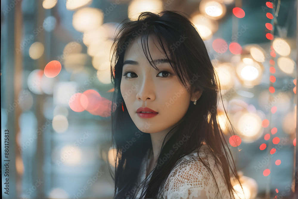 A woman with long black hair A woman with long black hair