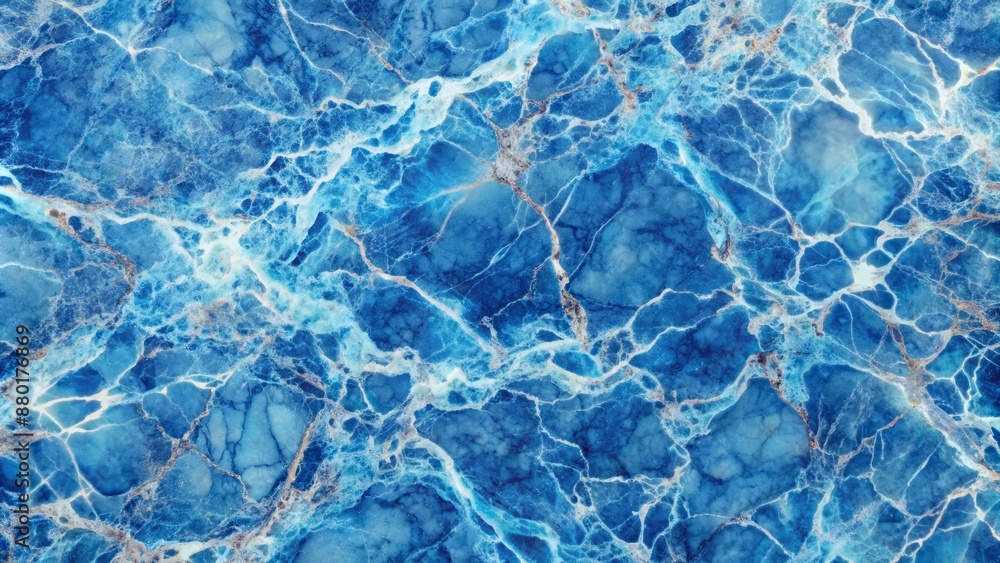 Obraz premium Vibrant blue marbleized texture background with intricate patterns and subtle gradient effect in high resolution for design and creative projects.