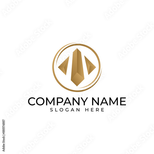 The gold bar logo signify wealth and luxury isolated in gold circle represent the investment and executed in modern luxury elegance and minimalist style
