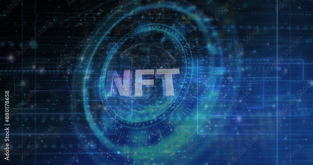 Image of nft text, scopes scanning and data processing Image of nft text, scopes scanning and data processing