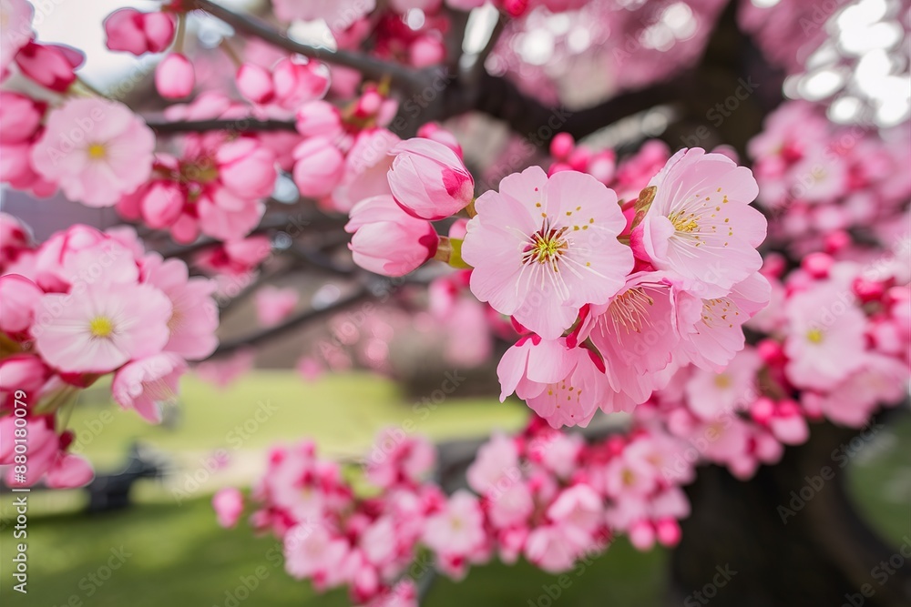 Fototapeta premium Artificial cherry blossom tree decorated in event party