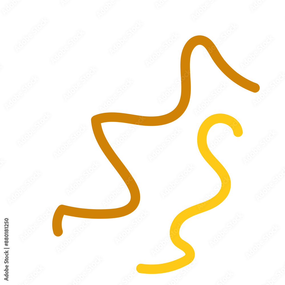 Brown yellow squiggly lines decorative Brown yellow squiggly lines decorative