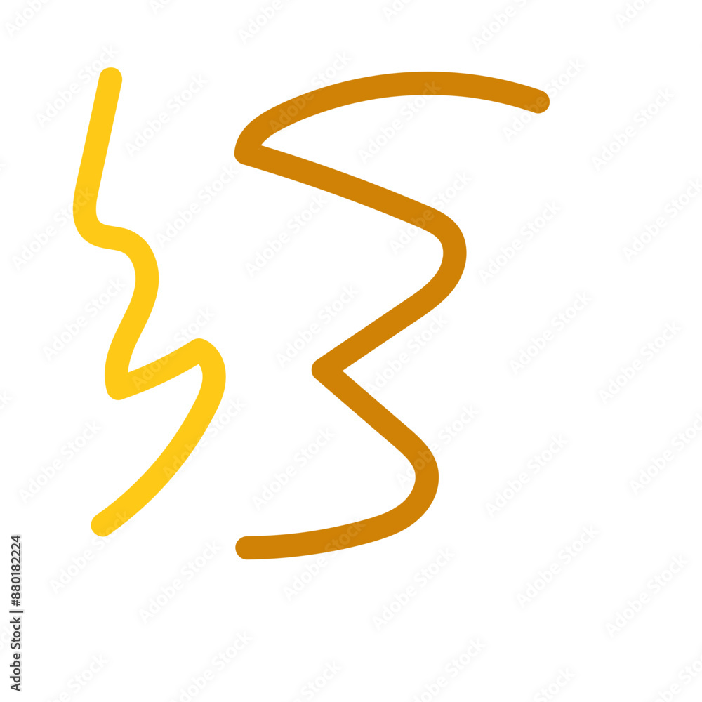 Brown yellow squiggly lines decorative Brown yellow squiggly lines decorative
