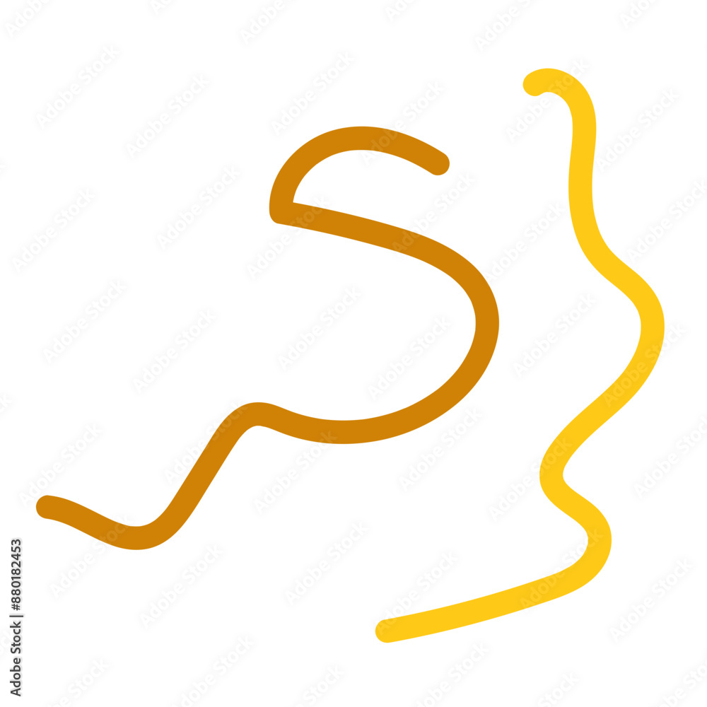 Brown yellow squiggly lines decorative Brown yellow squiggly lines decorative