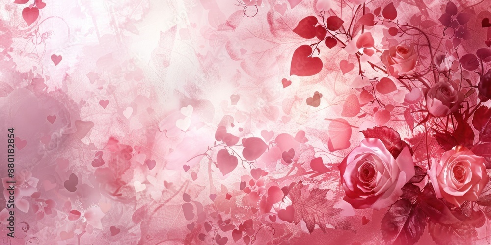 Pink Roses with a Heart-Shaped Leaf Design Pink Roses with a Heart-Shaped Leaf Design