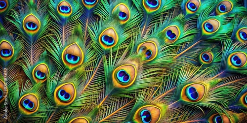 Vibrant peacock feathers creating a stunning background, peacock, feathers, colorful, background, exotic, beautiful, pattern