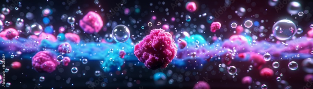 Abstract Pink and Blue Bubbles. Abstract Pink and Blue Bubbles.